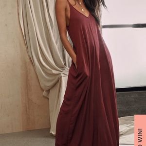 Lulu's Yours Tule Burgundy Maxi Dress